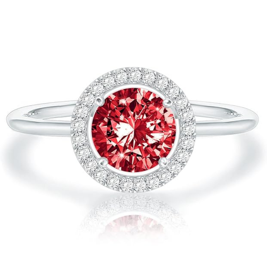 Crimson Glow Ruby Promise Ring | White Gold