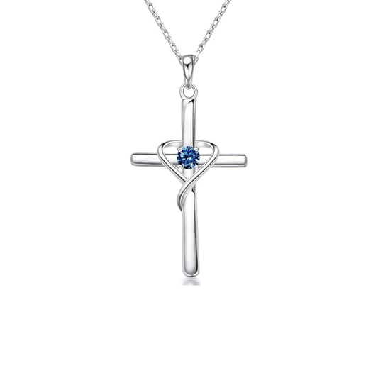 Minimalist Sapphire Pendant Necklace | White Gold