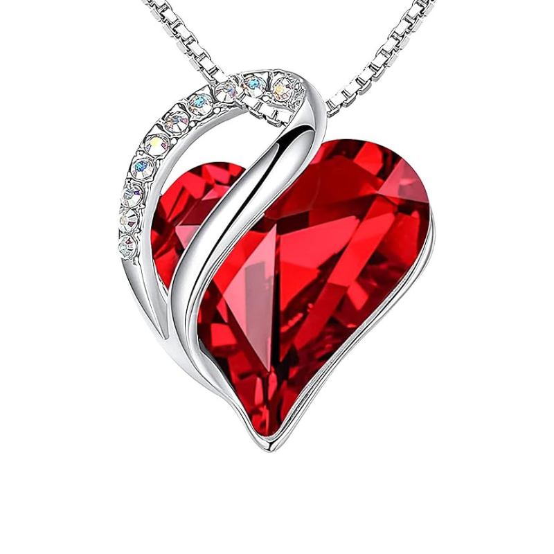 Infinity Heart Ruby Earrings | White Gold