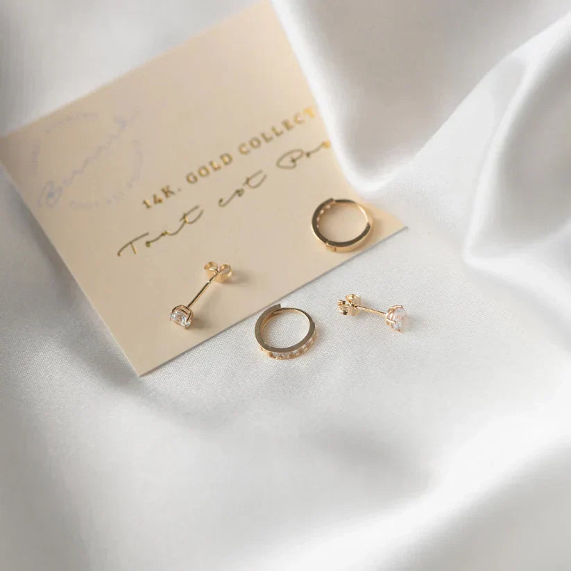 Moon Tears Stone Earrings | Gold