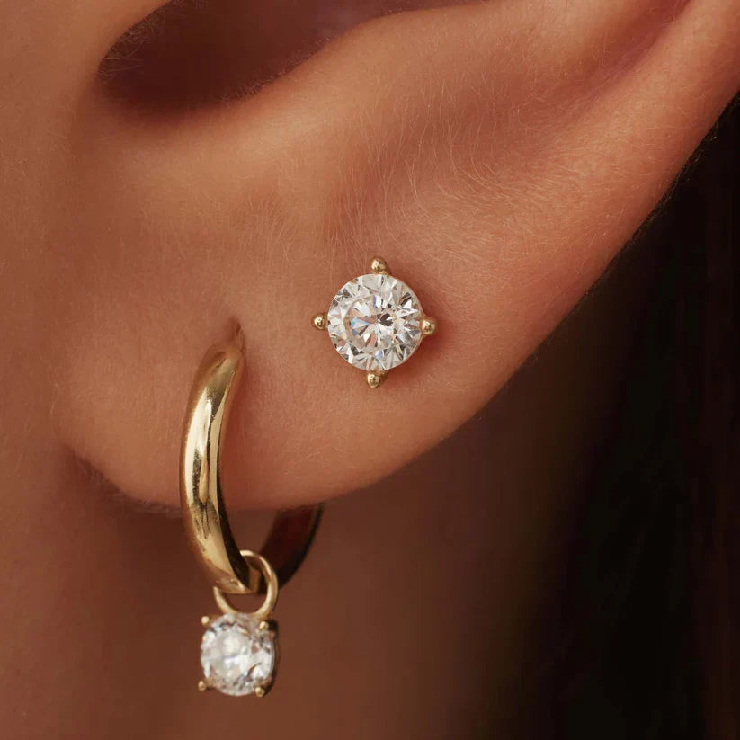Moon Tears Stone Earrings | Gold