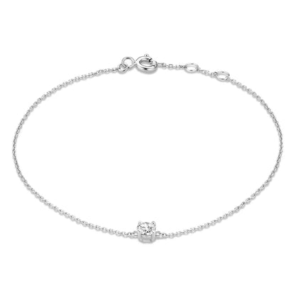 Crystal Cluster Huggie Earrings | White Gold