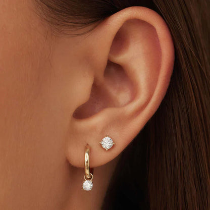 Moon Tears Stone Earring Set | Gold