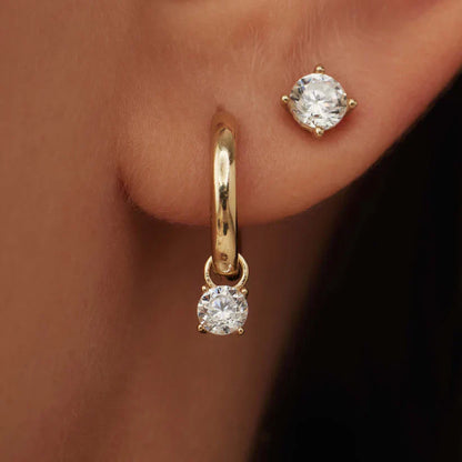 Moon Tears Stone Earring Set | Gold