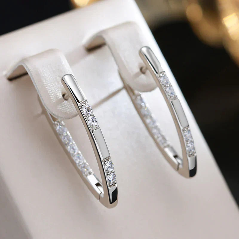 Elegant Golden Zircon Earrings