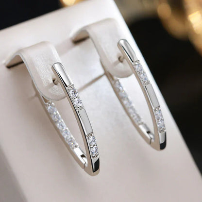 Elegant Golden Zircon Earrings