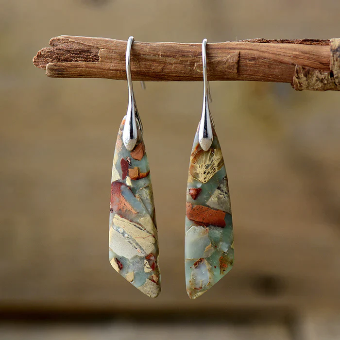 Vintage natural stone earrings