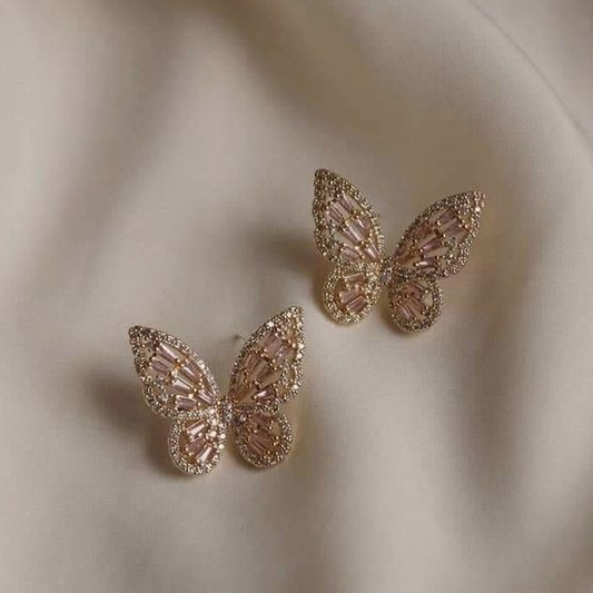 Vintage Brilliant Butterfly Earrings