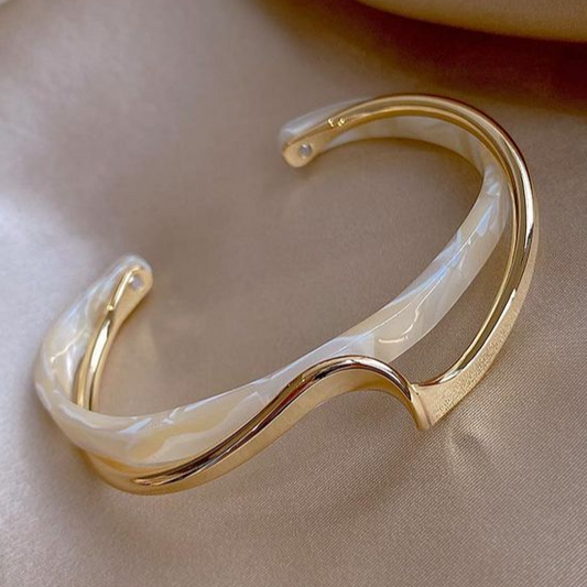 Elegant White Opal Bracelet with Gold Plating