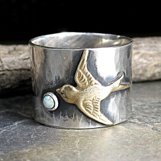 Vintage Silver Hummingbird Ring