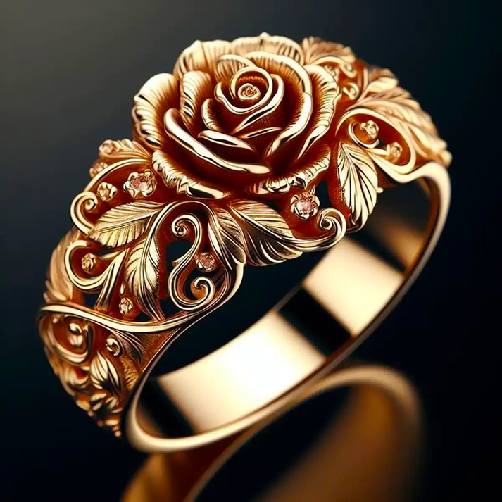 Gold flower ring