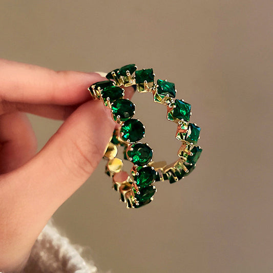 18-carat gold-plated emerald earrings
