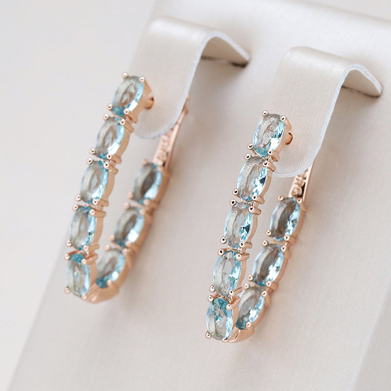 18-carat rose gold aquamarine earrings