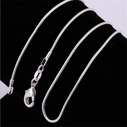 Simple 925 silver snake chain necklace