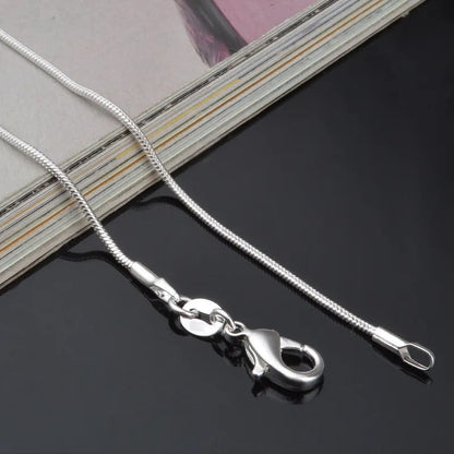 Simple 925 silver snake chain necklace