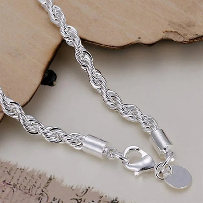 925 silver braided cord bracelet