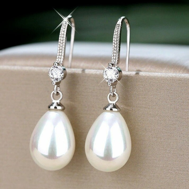 Handmade natural pearl drop earrings