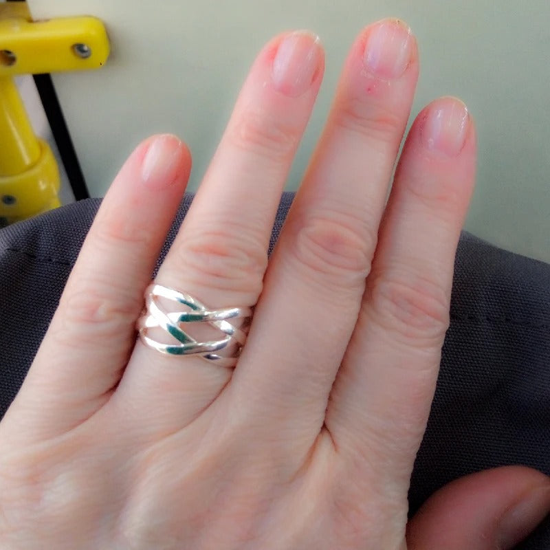 925 silver braided ring