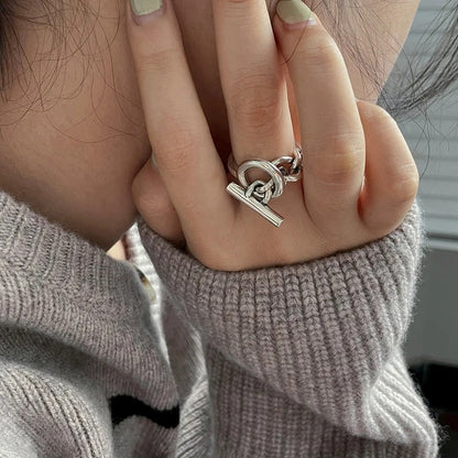 Adjustable 925 silver designer ring