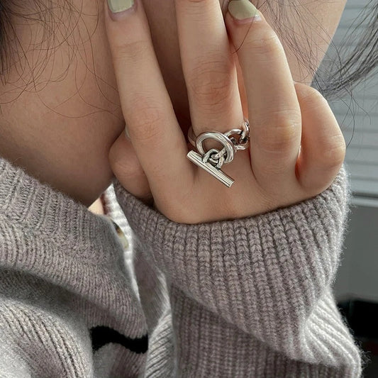 Adjustable 925 silver designer ring