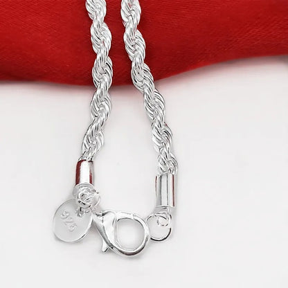 925 silver braided cord bracelet