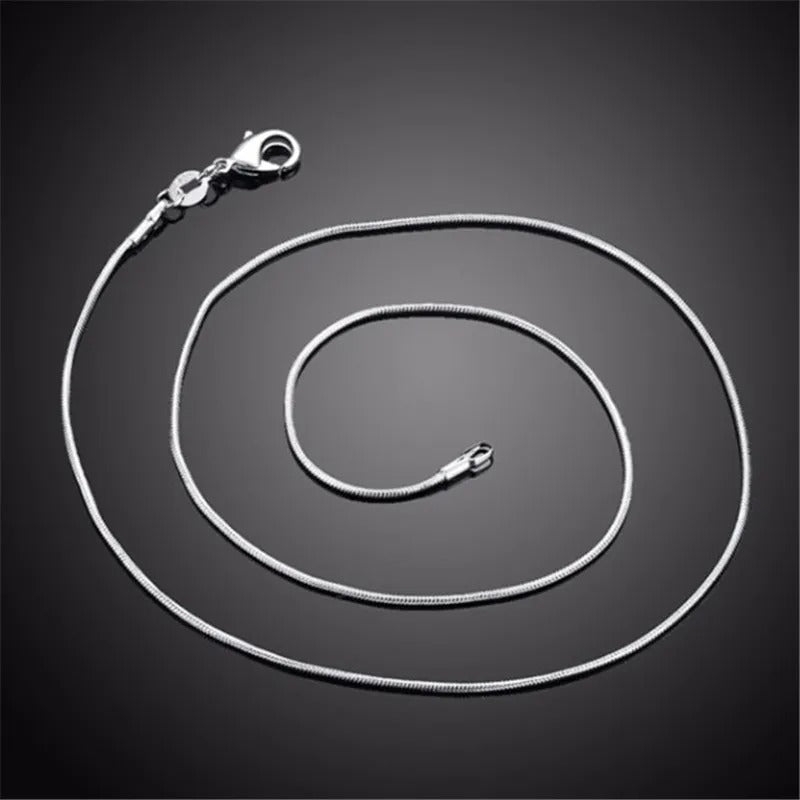 Simple 925 silver snake chain necklace