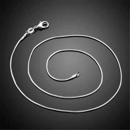 Simple 925 silver snake chain necklace