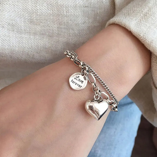 925 silver Love forever bracelet + 2 free Charms