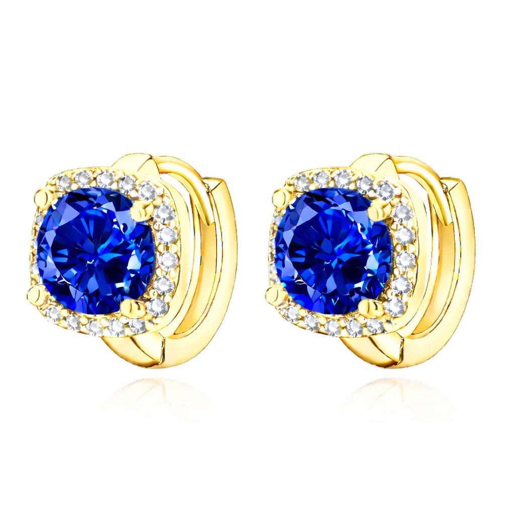 Royal Crest Sapphire Earrings | White Gold