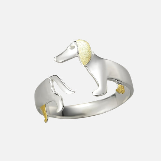 Dachshund 925 Sterling Silver Ring – Adjustable Size