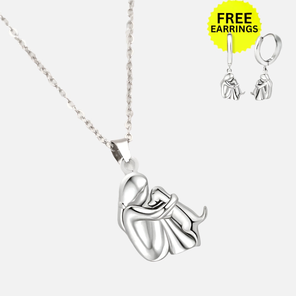 Hug Pendant Necklace with Free Earrings – Limited Time Offer