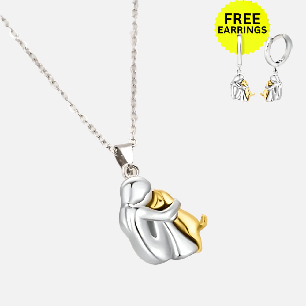Hug Pendant Necklace with Free Earrings – Limited Time Offer