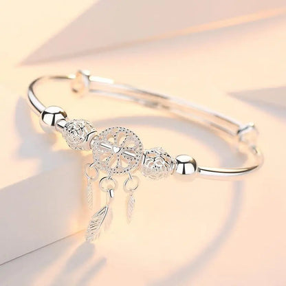 Adjustable 925 silver dreamcatcher bracelet