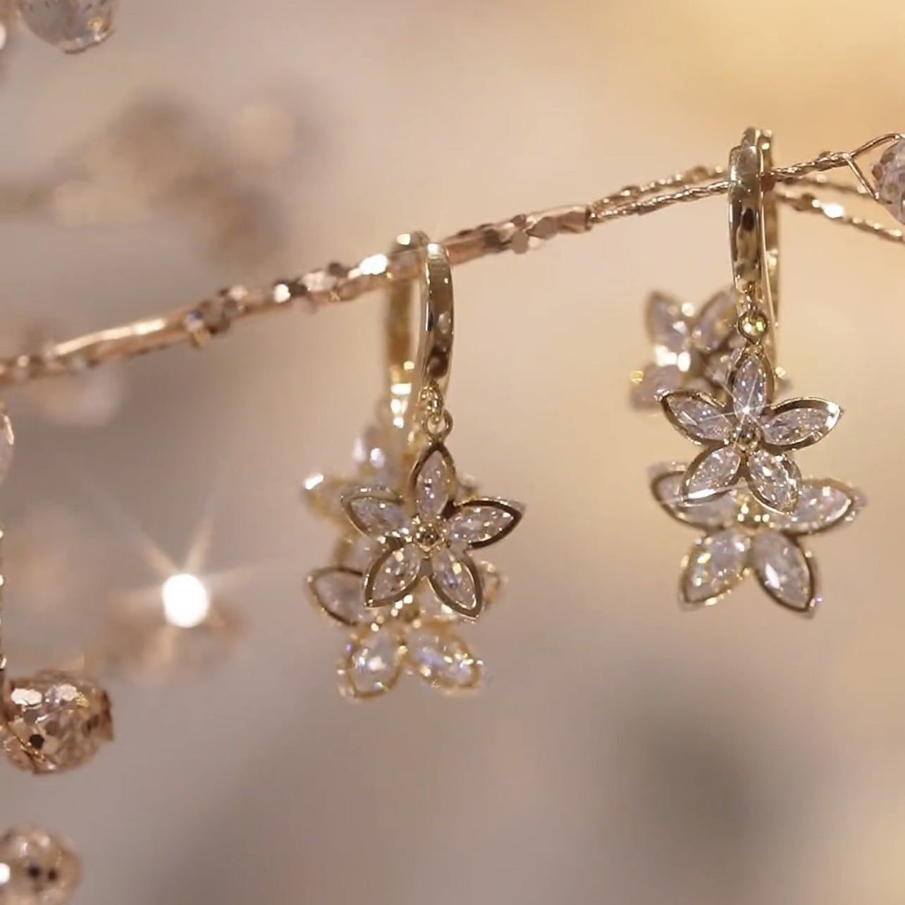 Creative Spring Star drop earrings