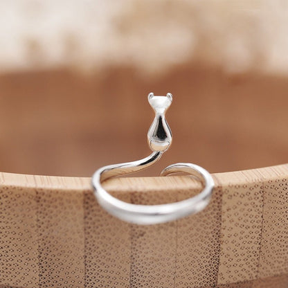 Adorable Stainless Steel Cat Ring