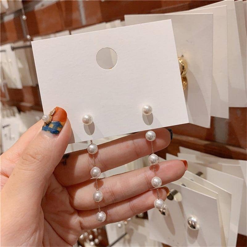 Jade pearl earrings