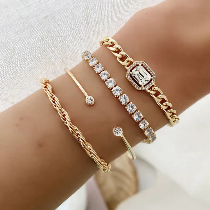 Bubble Initial Letter Necklace Set | White Gold