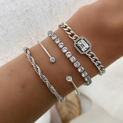 Bubble Initial Letter Necklace Set | White Gold