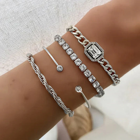 Bubble Initial Letter Necklace Set | White Gold